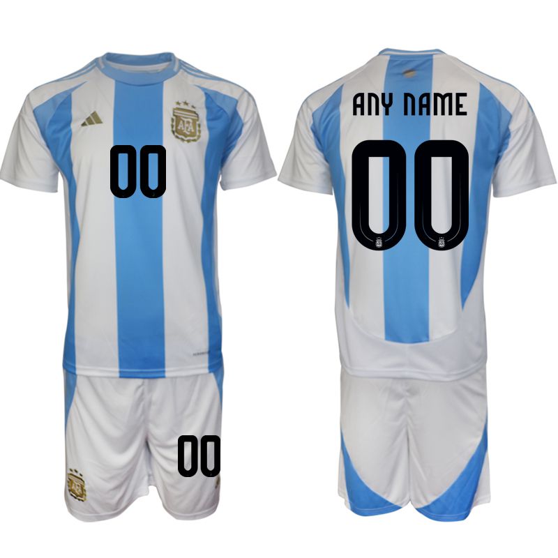 Men 2024-2025 Season Argentina home white customized Soccer Jersey